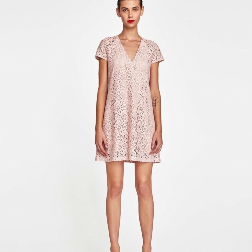 Zara pink lace dress 💕